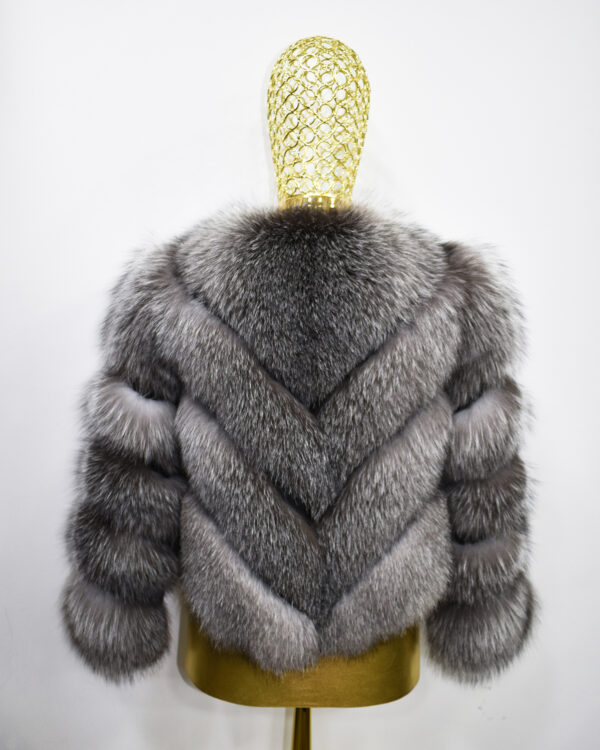 Handmade Grey Frost Fox Fur Coat: Women's Luxury Jacket