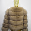 Beige Fox Fur Coat: Women's Luxury Handmade Jacket