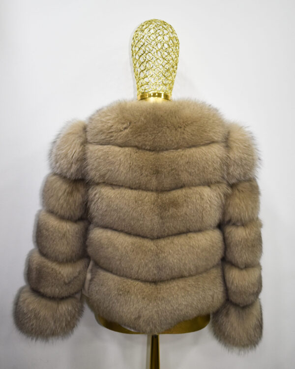 Beige Fox Fur Coat: Women's Luxury Handmade Jacket