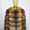 Gold Cross Fox Fur Coat: Women's Luxury Handmade Jacket