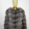 Grey Frost Fox Fur Coat: Women's Luxury Handmade Frost Jacket