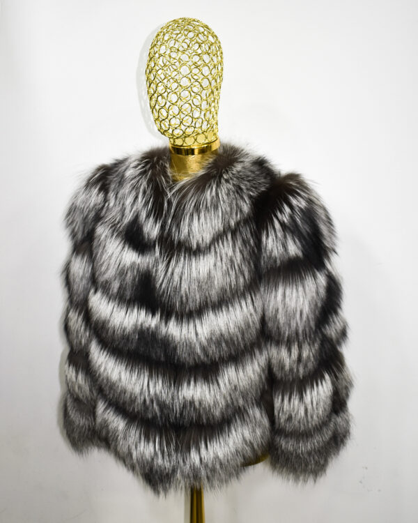 Silver Fox Fur Coat: Women's Luxury Handmade Jacket