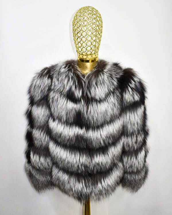 Silver Fox Fur Coat: Women's Luxury Handmade Jacket