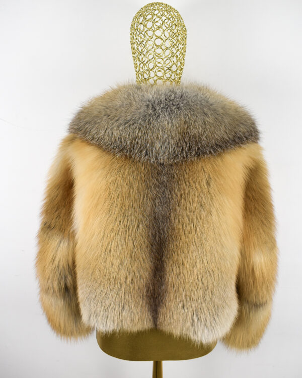 Golden Island Fox Fur Coat: Women's Luxury Handmade Jacket