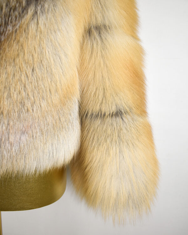 Golden Island Fox Fur Coat: Women's Luxury Handmade Jacket