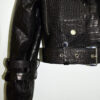 Crocodile Embossed Oversized Genuine Leather Motorcycle Biker Jacket