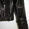 Crocodile Embossed Oversized Genuine Leather Motorcycle Biker Jacket