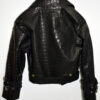 Crocodile Embossed Oversized Genuine Leather Motorcycle Biker Jacket