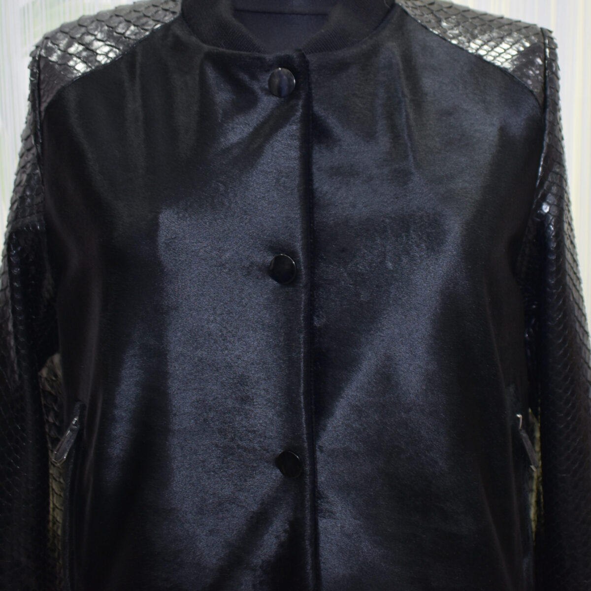 Black Python Bomber Jacket
