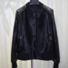 Pony Hair Genuine Python Leather Black Bomber Jacket