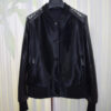 Pony Hair Genuine Python Leather Black Bomber Jacket