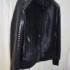 Pony Hair Genuine Python Leather Black Bomber Jacket