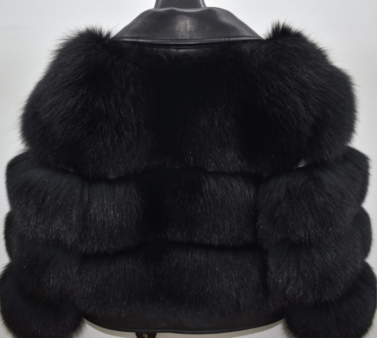 Fox Fur Trim Women's Genuine Leather Black Motorcycle Biker Jacket