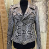 Genuine Python Leather Exotic Snake Skin Natural White Biker Jacket