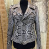 Genuine Python Leather Exotic Snake Skin Natural White Biker Jacket