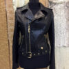 Genuine Python Leather Exotic Snake Skin Natural Black Biker Jacket