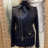 Genuine Python Leather Exotic Snake Skin Natural Black Biker Jacket