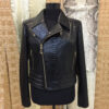 Genuine Python Leather Exotic Snake Skin Black Biker Jacket