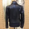 Genuine Python Leather Exotic Snake Skin Black Biker Jacket