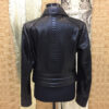 Black Python Biker Jacket with Satin Lining