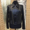Black Python Biker Jacket with Satin Lining