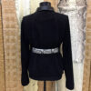Belted Black and White Leather Jacket with Python Trim