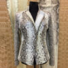 Natural White Python Biker Jacket