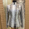 Genuine Python Leather Real Exotic Snake Skin Natural White Biker Jacket