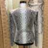 Genuine Python Leather Real Exotic Snake Skin Natural White Biker Jacket