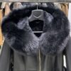 Fox Fur Hooded Shearling Overcoat: Women's Belted Black Fur Coat