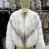 White Amber Fox Fur Coat: Women's Luxury Handmade Jacket
