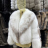 White Amber Fox Fur Coat: Women's Luxury Handmade Jacket
