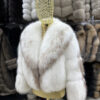 White Amber Fox Fur Coat: Women's Luxury Handmade Jacket