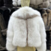 White Amber Fox Fur Coat: Women's Luxury Handmade Jacket