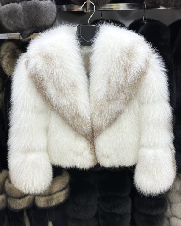 White Amber Fox Fur Coat: Women's Luxury Handmade Jacket