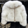 White Amber Fox Fur Coat: Women's Luxury Handmade Jacket