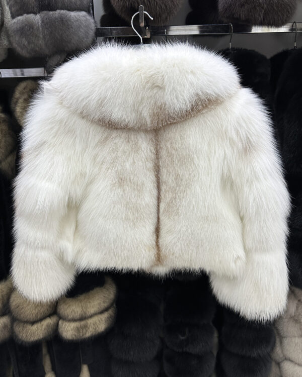 White Amber Fox Fur Coat: Women's Luxury Handmade Jacket