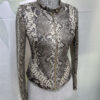 Beige Genuine Natural Python Skin Jacket - Exotic Snake Leather Luxury Coat