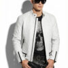 Python Skin White Moto Jacket
