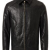Men's Black Python Leather Exotic Snake Skin Luxury Bespoke Jacket