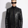 Luxury Men's Black Python Leather Genuine Snake Skin Exotic Moto Jacket