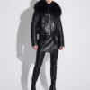 Black Lambskin Jacket with Fox Fur Trim