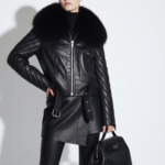 Black Lambskin Jacket with Fox Fur Trim
