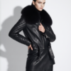 Black Lambskin Jacket with Fox Fur Trim