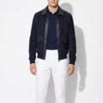 Embossed Trim Metis Suede Blouson