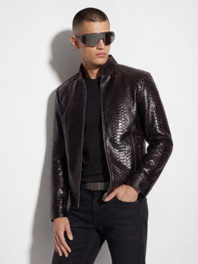 Red and Black Python Jacket