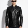 Exotic Black Python Skin Jacket | Men's Luxury Leather Coat | Handmade Genuine Snake Skin Outerwear