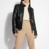 Black Python Racer Jacket with Gold Hardware