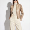 Beige Python Racer Jacket