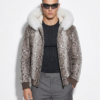 Python Hoodie Jacket with Fox Fur Trim